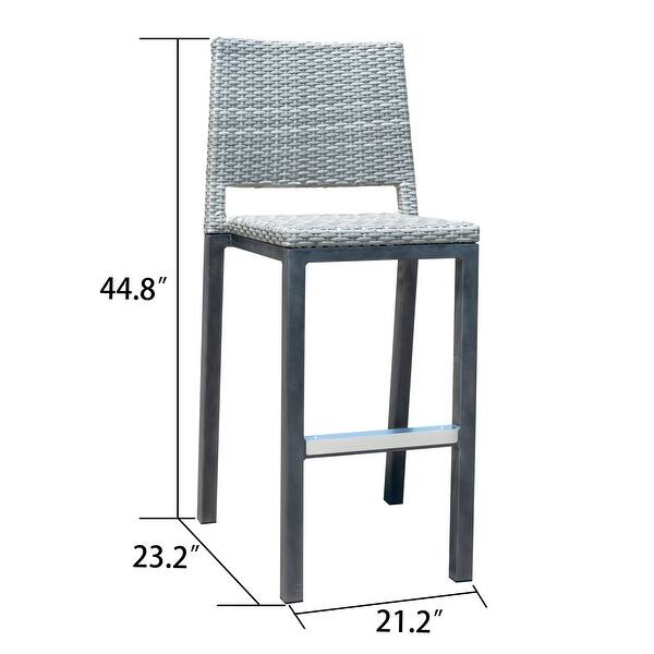 Plymouth Patio Aluminum 30-inch Outdoor Wicker Bar Stools (Set of 4) by Coruvs