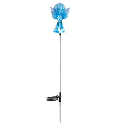 Pretty Solar Angel Garden Stake with Fiber Optic Wings - 20.250 x 6.000 x 3.250