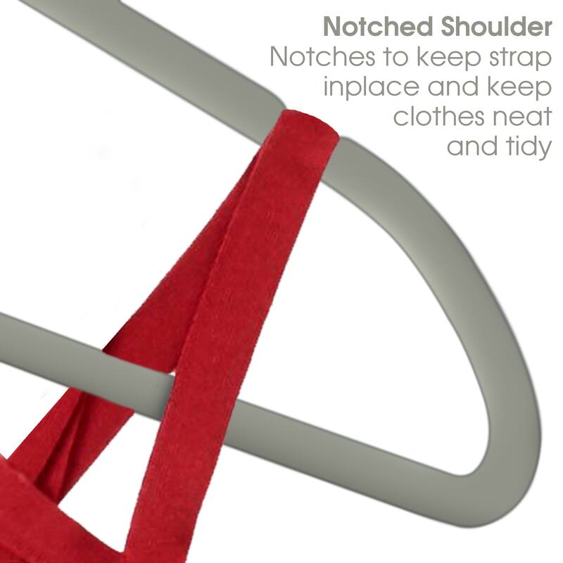 Elama Home 100Pc Velvet Slim Clothes Hangers w/ SS Swivel Hooks Gray