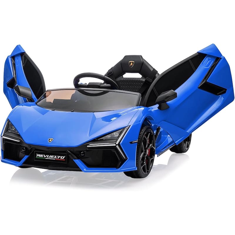 12V Kids Ride On Car, Licensed Lamborghini Revuelto Electric Car for Kids - Blue