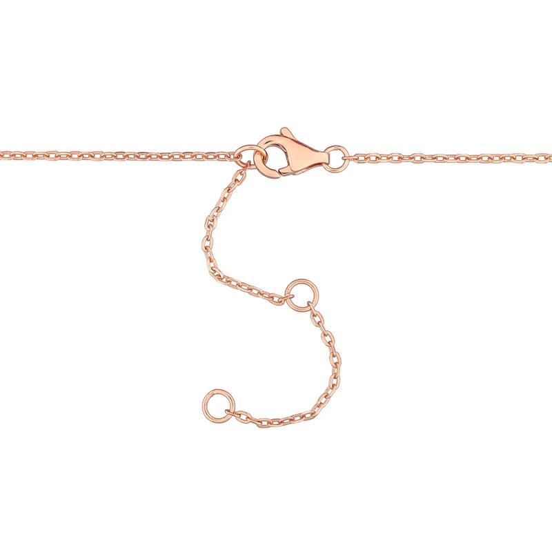 Miadora 4.5mm Pink Tourmaline Bead 0.81ct tgw Bracelet 1mm Rolo Chain in Rose Sterling Silver