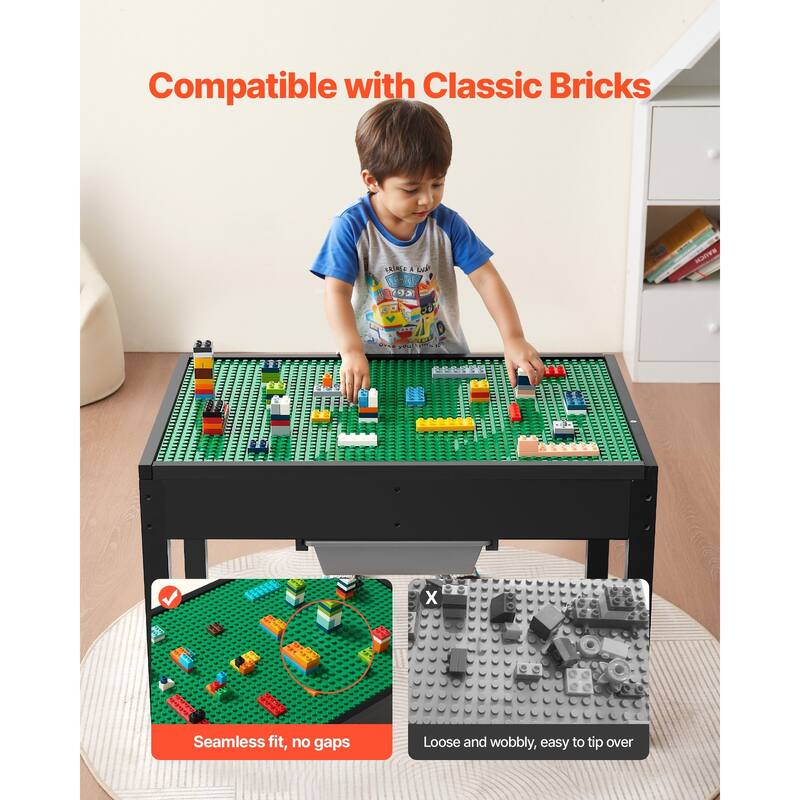 Kids Wooden Activity Table with Double-Sided Tabletop - 31.89 x 21.77 x 19.76 in