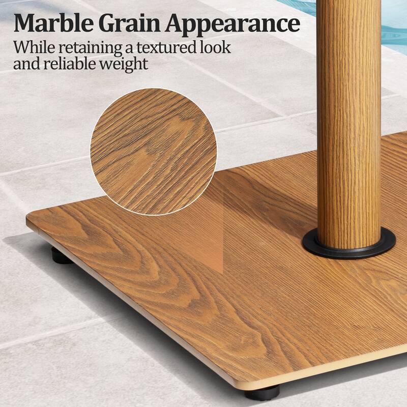 VredHom 30lbs Steel Umbrella Base Weighted Patio Stand for Outdoor - 17.71 in L x 17.71 in W x 15.75 in H