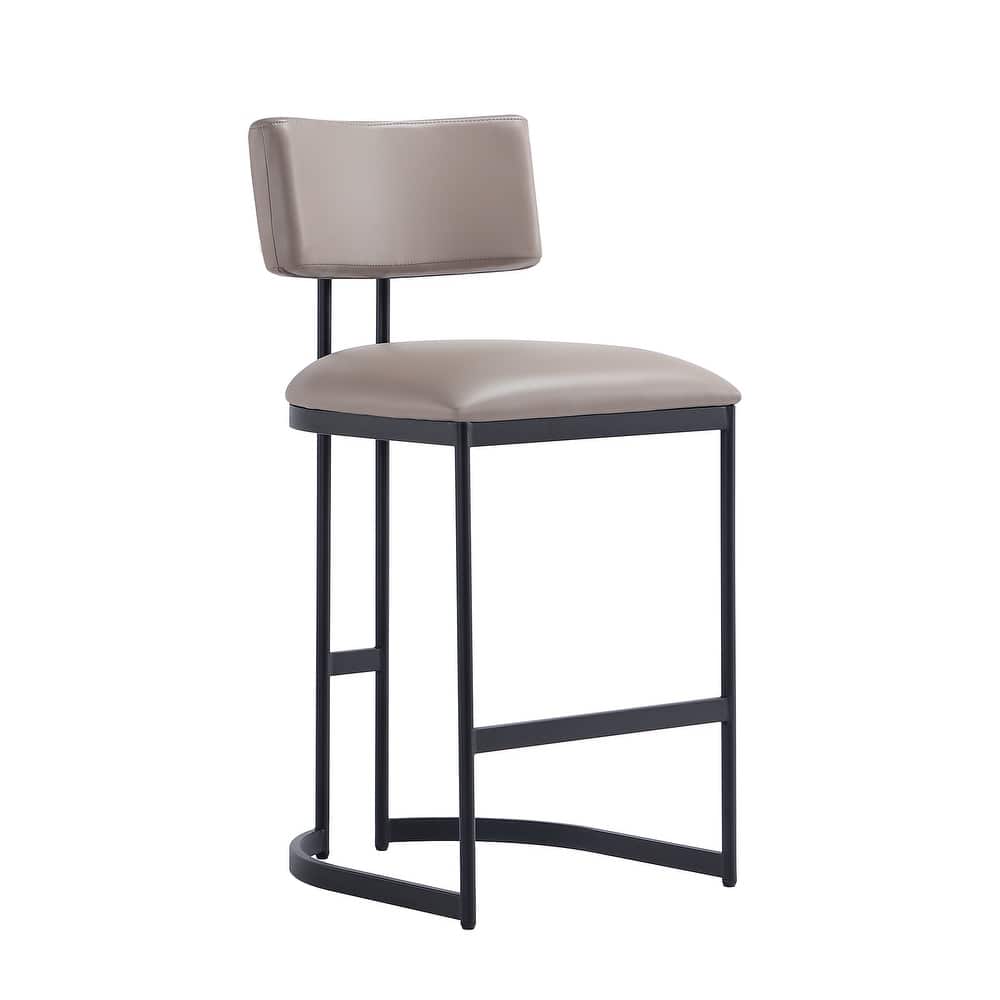 Manhattan Comfort Juno Vegan Leather Metal Counter Stool