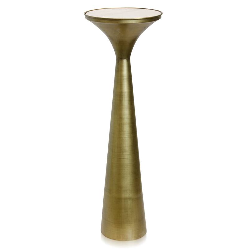 Spun Gold - Drinking Table With White Marble Top - Gold Brushed, White Marble - Metal