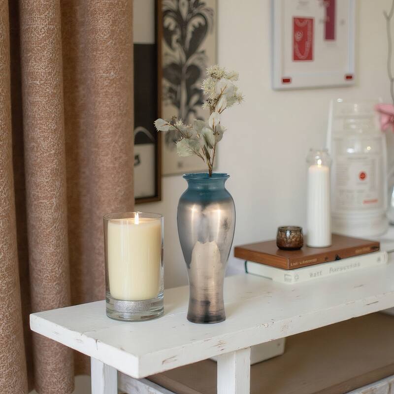 Sagebrook Home Handcrafted Glass Vase - Sleek Decorative Accent for Modern and Glam Styles