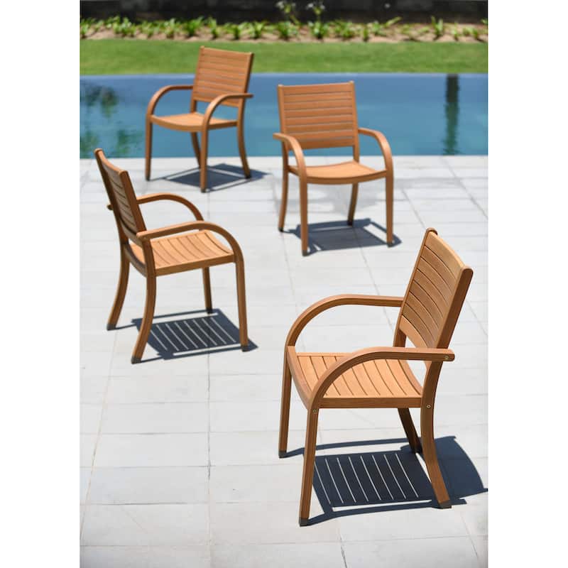 LifestyleGarden George 11 piece FSC Wood Outdoor Patio Dining Set - 11 Piece