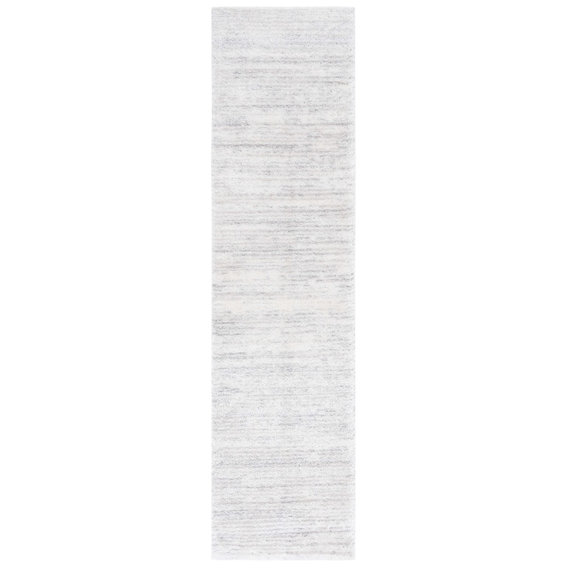 SAFAVIEH Jasmine Renae Glam 1.6-inch Shag Rug - 2' x 8' Runner - Ivory/Light Grey