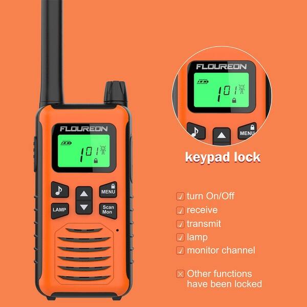 Amazon Com Floureon 2 Pack Walkie Talkies For Kids Long Range Two Way Radio 22 Channel 3000m Max 5000m Usb Cable Charging Walkie Talkies For Outdoor Adventures Camping Hiking Toys Games