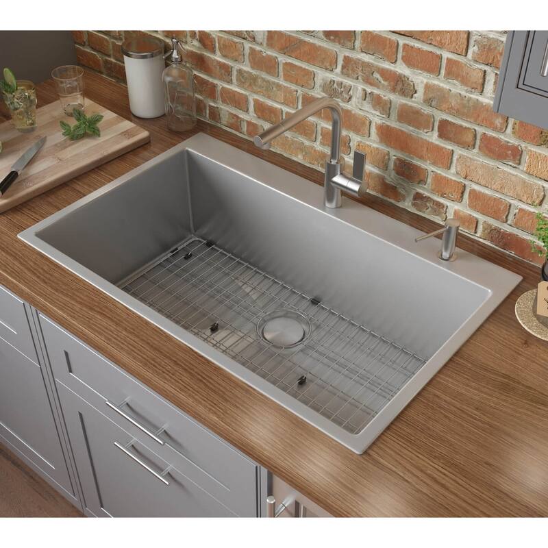 Ruvati 27 x 20 inch Drop-in 16 Gauge Stainless Steel Topmount Kitchen Sink Single Bowl - RVH8017