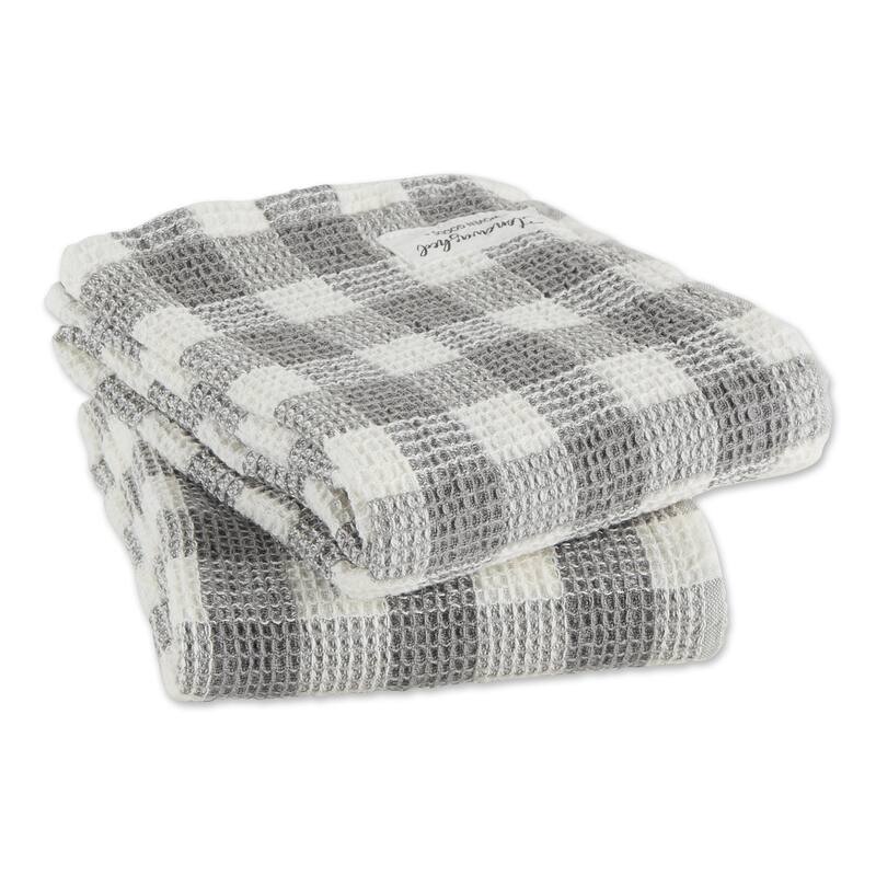 DII Washed Waffle Woven Dishtowel Set of 2