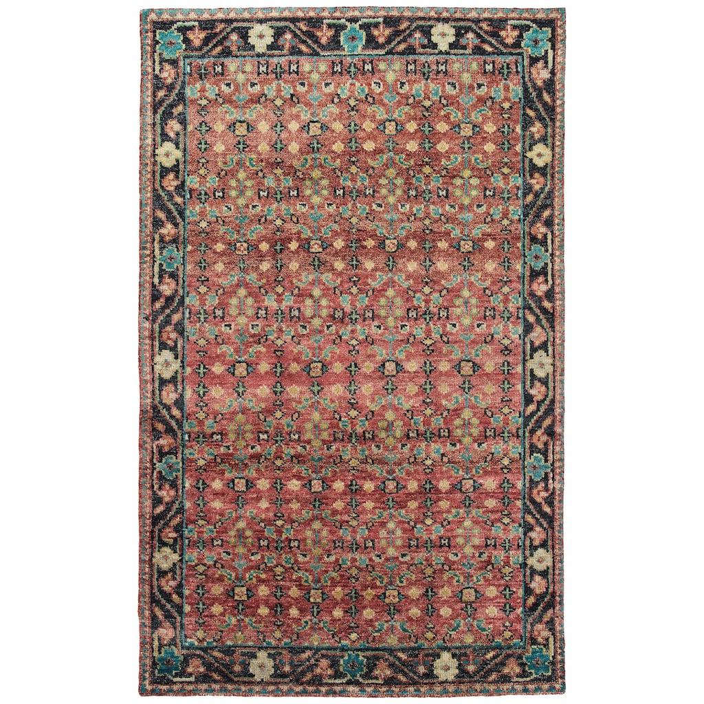 Atiqa Collection Rose Rectangle Indoor Area Rug