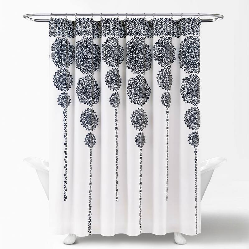 Lush Decor Stripe Medallion Shower Curtain