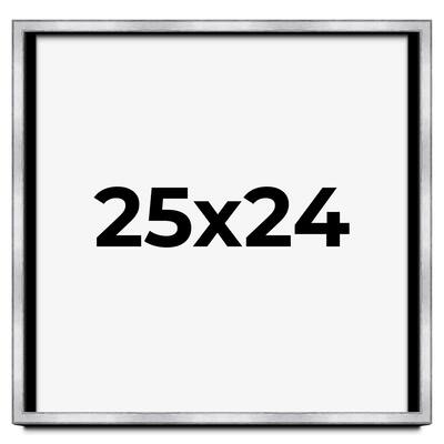 25x24 Shadow Box Frame Silver | 1.375 Inches Deep Real Wood
