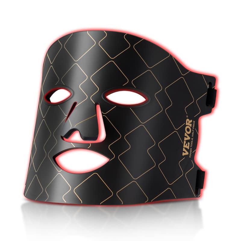 Red Light Therapy Mask for Skin Health Anti Aging Wrinkle Reduction - Black