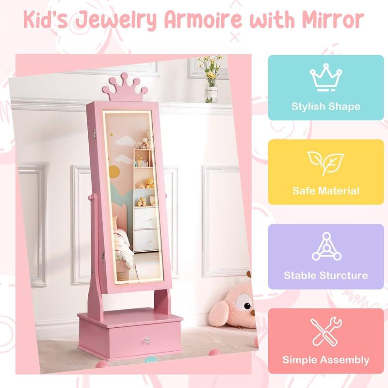 C with Full-Length Mirror and Storage Drawers
