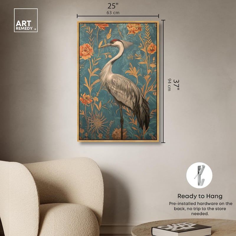 Graceful Grus Gaze Canvas by Art Remedy
