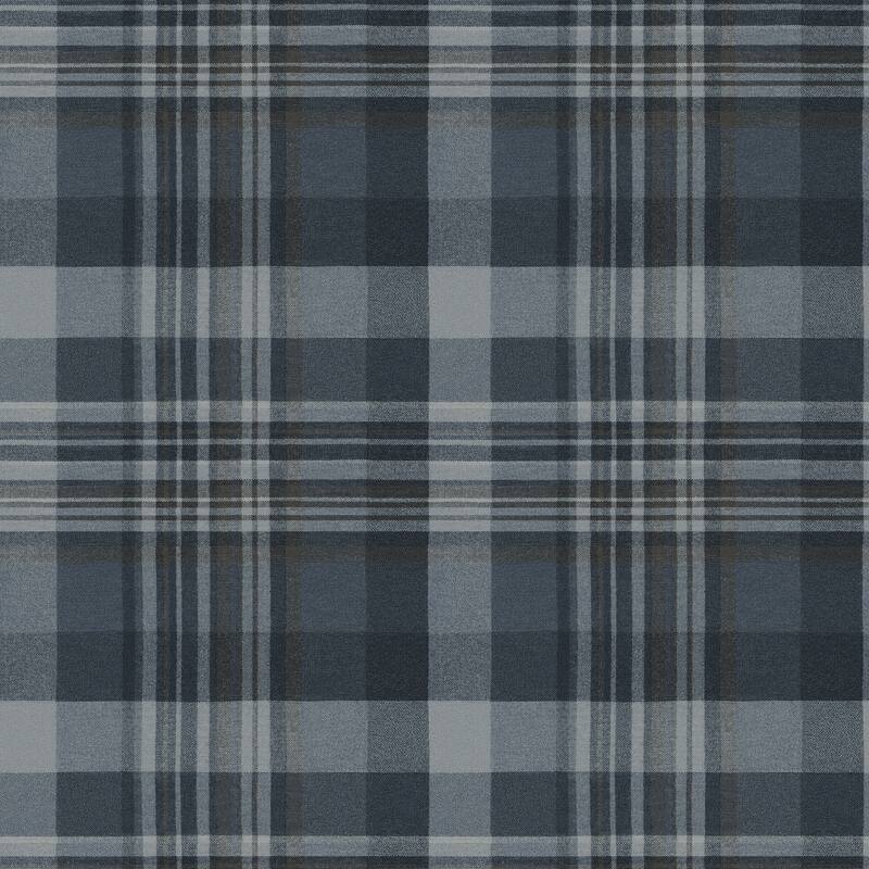 Dutton Plaid Indigo Wallpaper