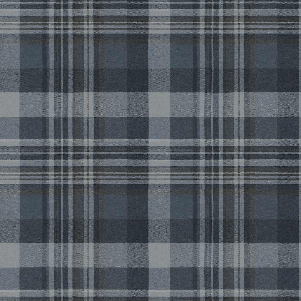 Dutton Plaid Indigo Wallpaper