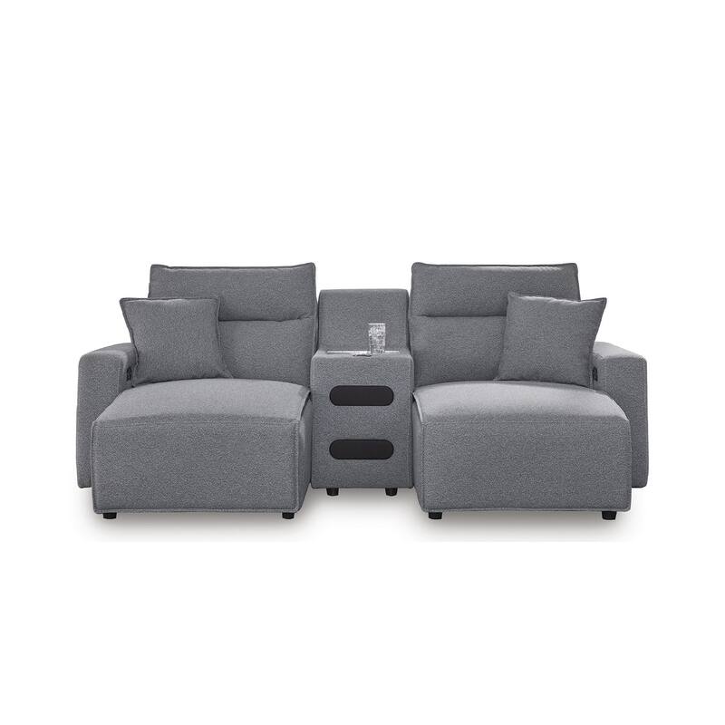 Signature Design by Ashley Modmax Gray 3-Piece Power Reclining Sectional with Chaise - 100" W x 63" D x 41" H