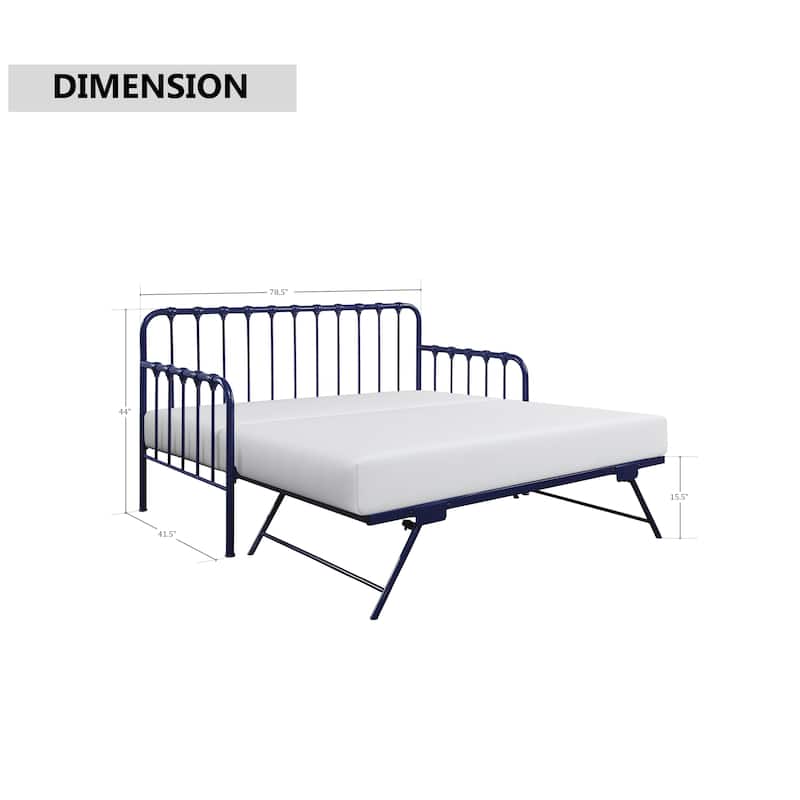 Eury Open Frame Metal Daybed with Lift-Up Trundle