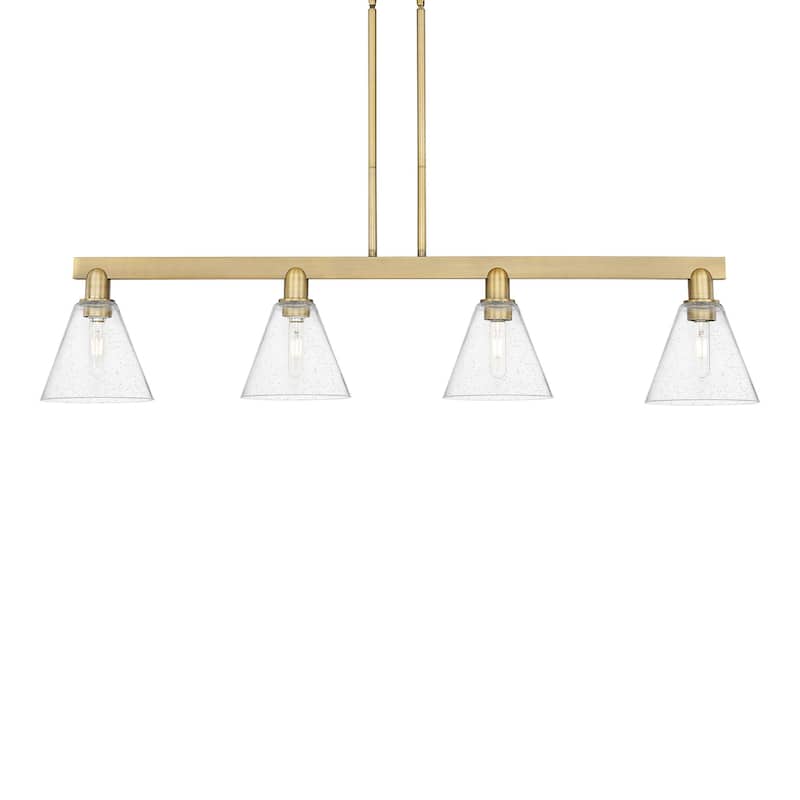 Innovations Lighting 716-4I-11-51 Berkshire Glass Linear Berkshire - Brushed Brass / Seedy