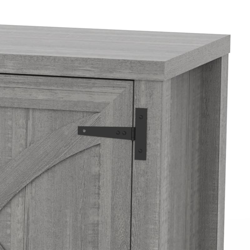 58" Farmhouse Barn Door Entryway Storage Console Table TV Stand - 58 inches in width