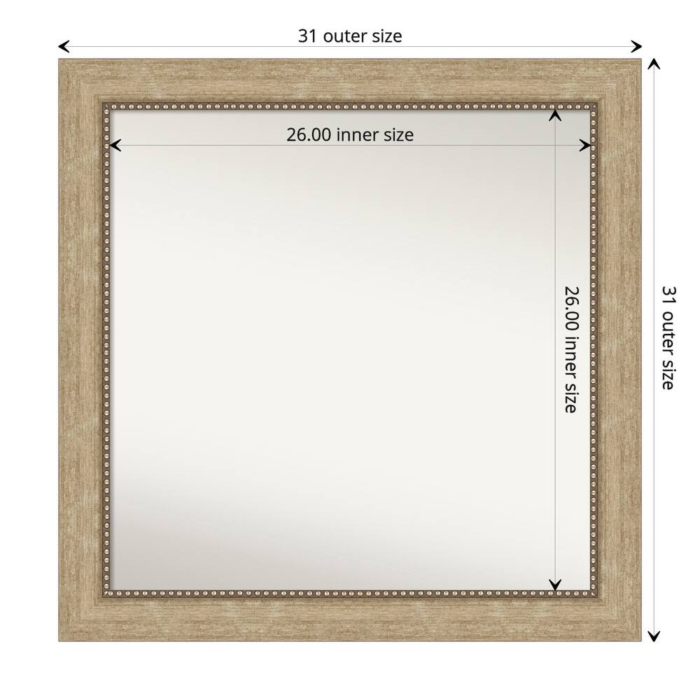 Non-Beveled Bathroom Wall Mirror - Astor Champagne Frame
