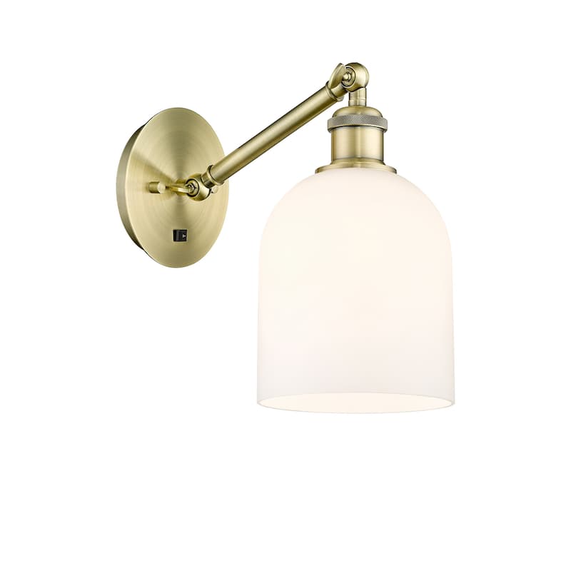 Innovations Lighting 317-1W-10-6 Bella Sconce Bella 10" Tall Wall - Antique Brass / Gloss White