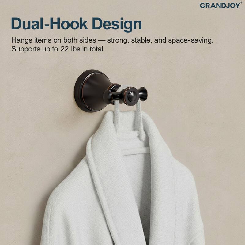 GRANDJOY 4-Piece Bathroom Hardware Set with 23-Inch Single Towel Bar and Shelf Toilet Paper Holder