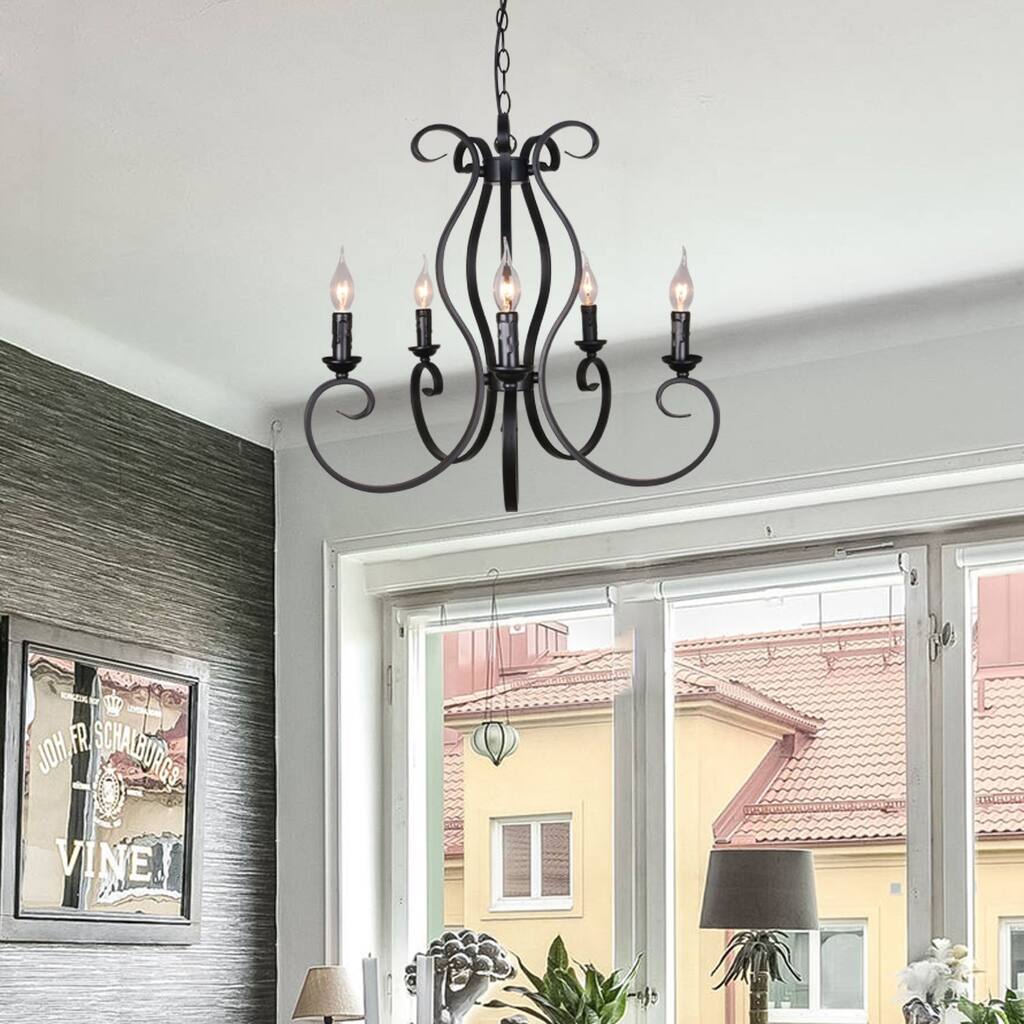 Vintage 6-Light Candle Style Geometric Chandelier Light - 22*22*20H