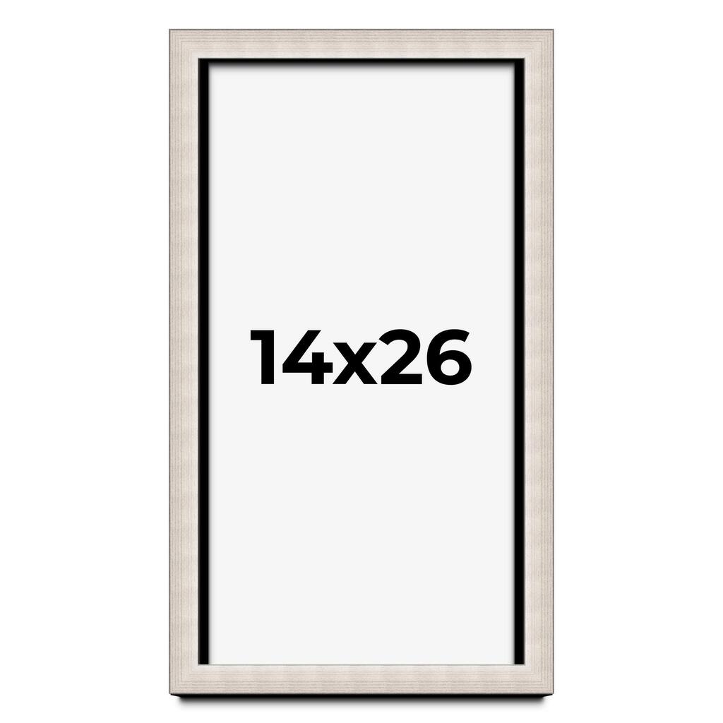 14x26 Shadow Box Frame Silver Real Wood Contemporary Shadowbox Display Frame UV Acrylic Front Acid Free Backing and Hardware
