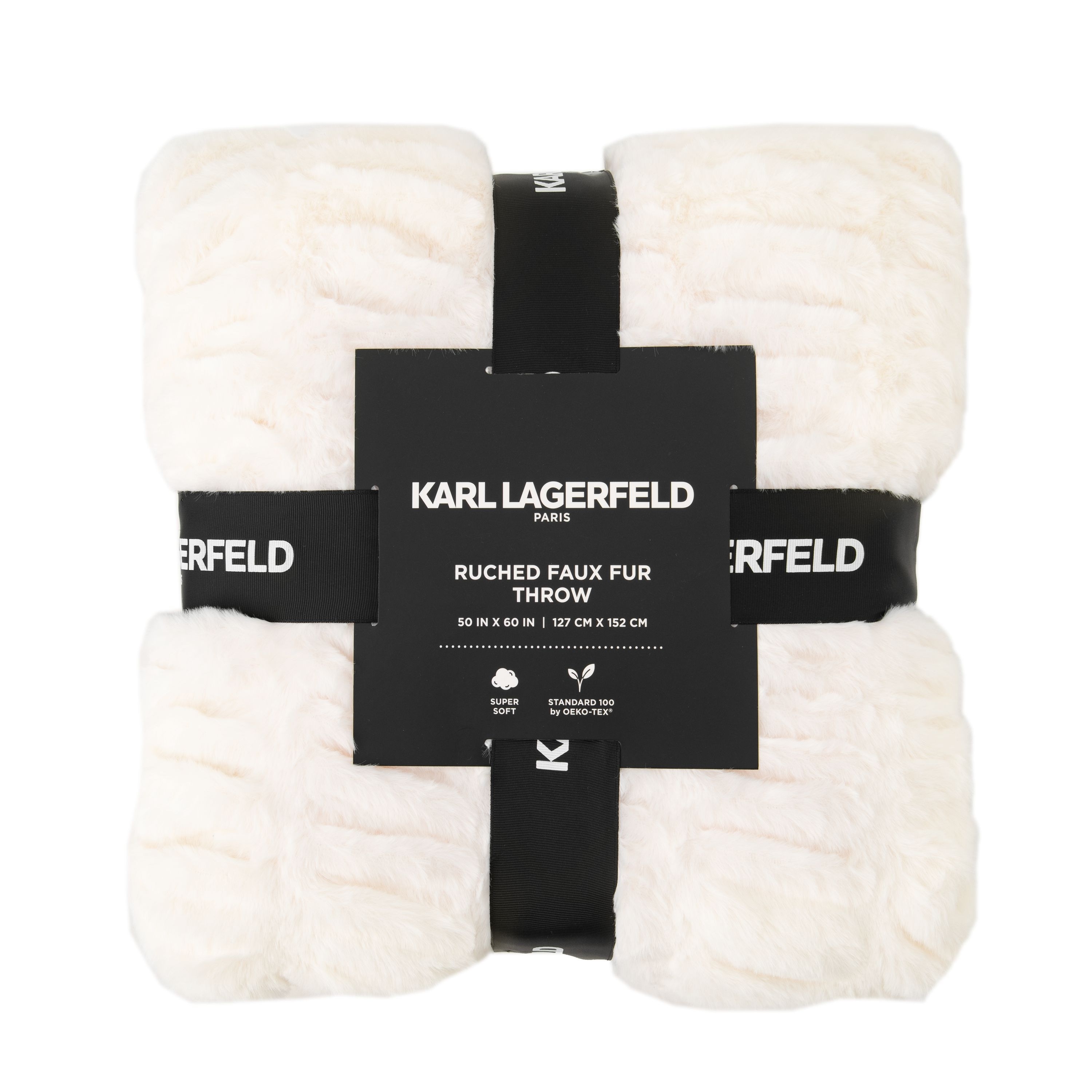 KARL LAGERFELD PARIS Ruched Faux Fur Throw