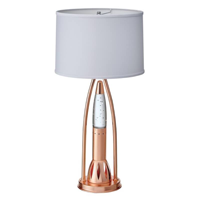 Gerry Table Lamp with 3 Bulb 4 Way Socket Switch, Copper Metal 30 Inch