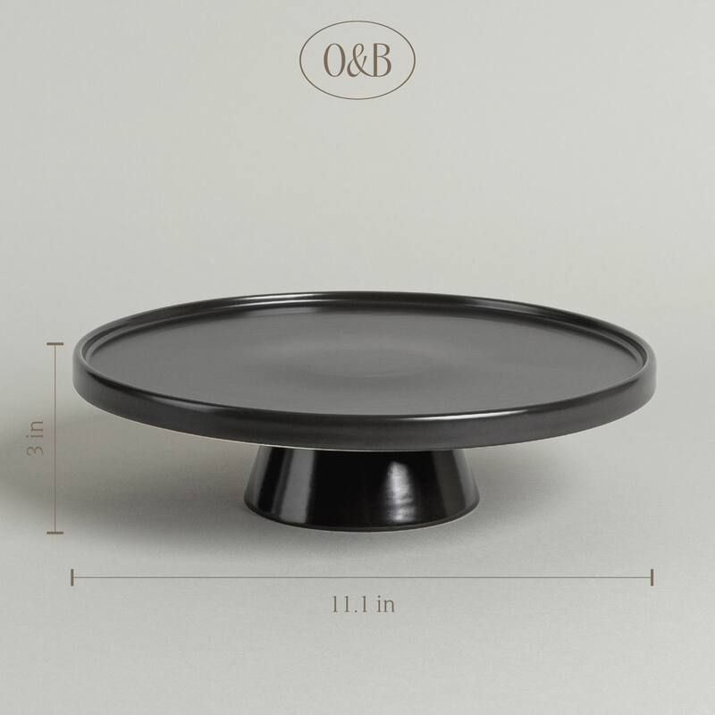 over&back Semi-Matte Stoneware Round Cake Stand