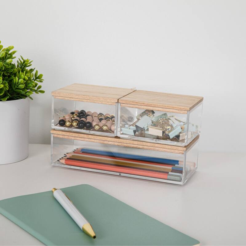 Flash Furniture BE-PB3316-WD-3-MS Brody 2" Tall Stacking Clear Office