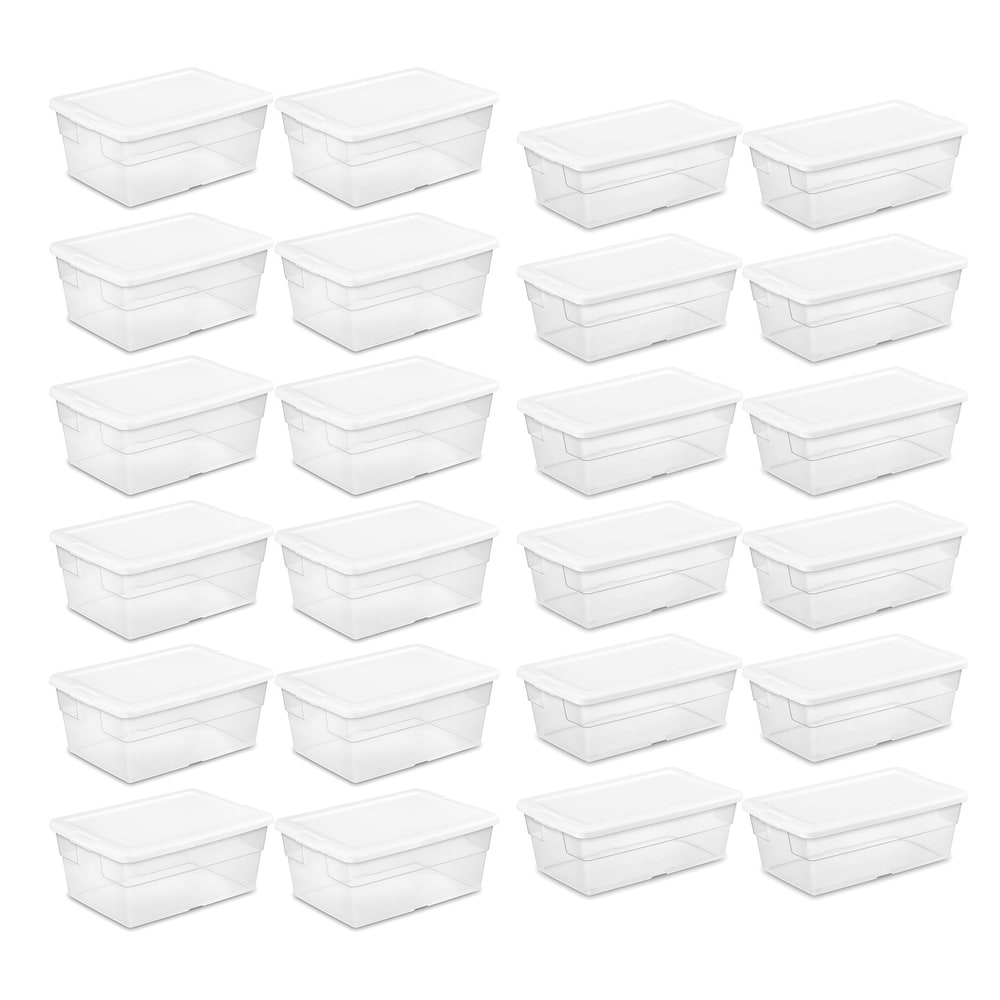 Sterilite Plastic Set of (10) 6 Qt. Storage Boxes Titanium