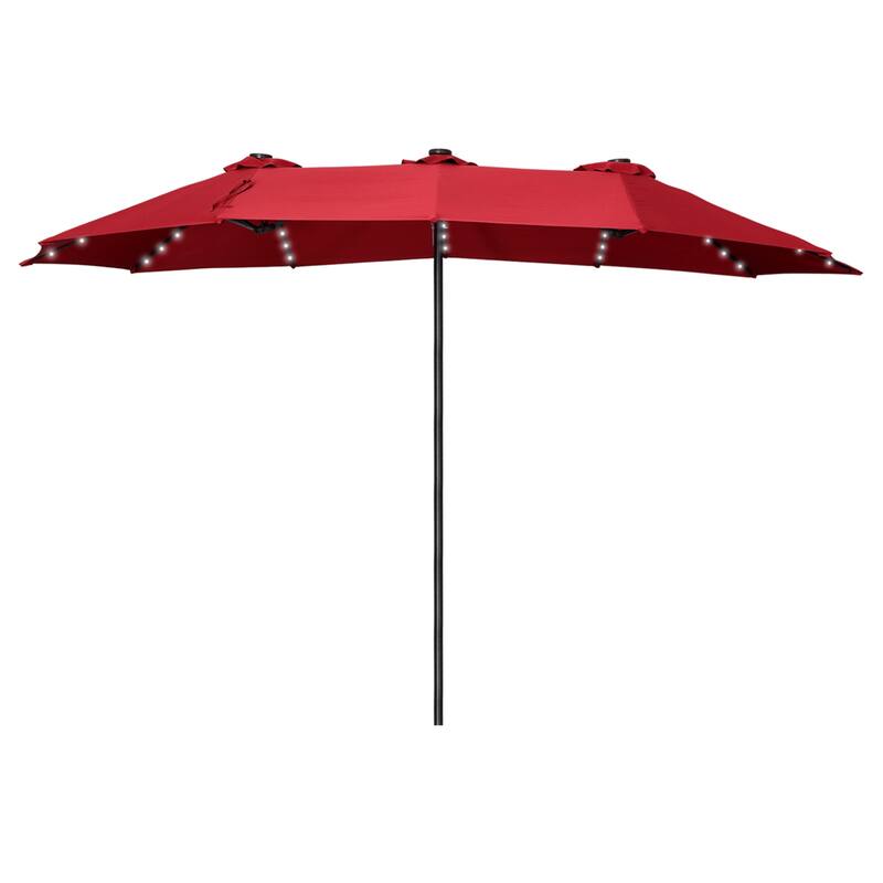 Ainfox 15-foot Double-sided Solar LED Lighted Patio Umbrella