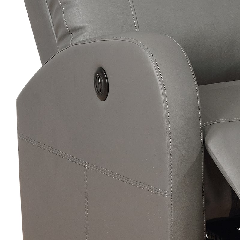 AC Pacific Modern Faux Leather Small Powered Reading Recliner