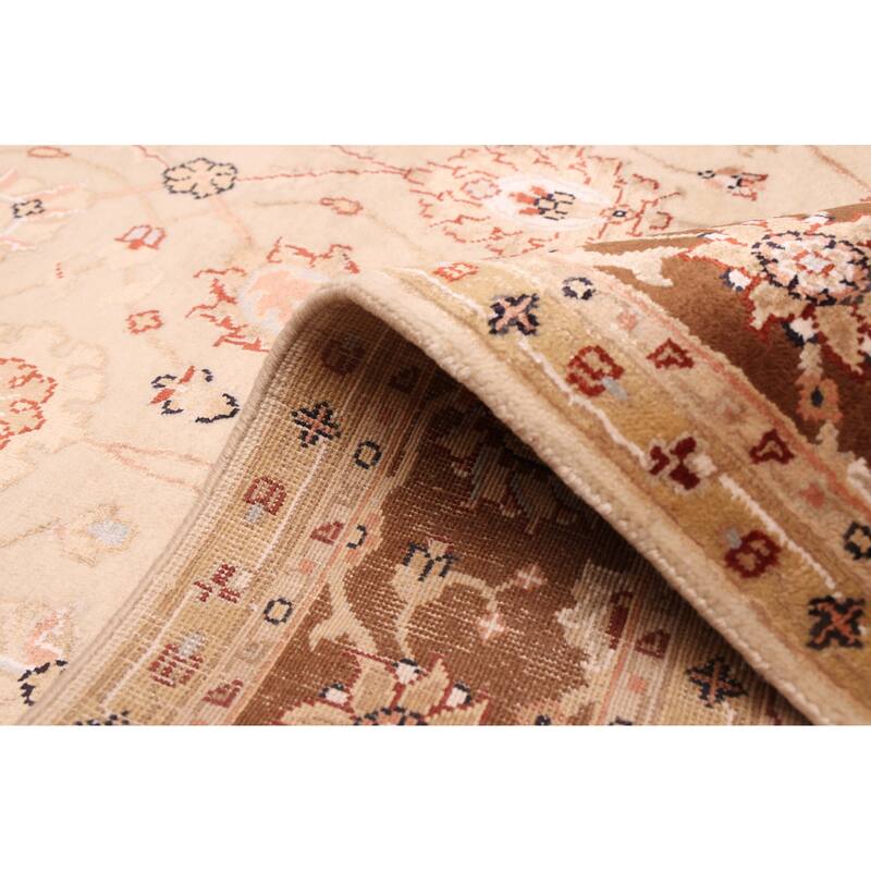 ECARPETGALLERY Hand-knotted Mirzapur Beige Silk, Wool Rug - 5'3 x 8'0