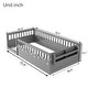 preview thumbnail 12 of 10, Twin Size Toddler Floor Bed Fence Bed with Guardrails, Grey