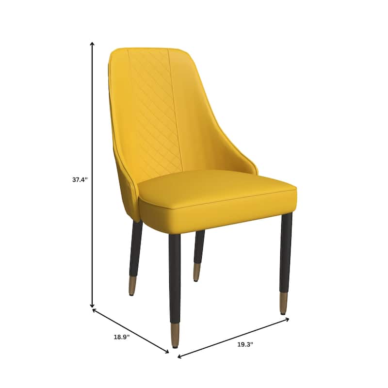 Allure Dining Chairs with Fabric/Leather Seat and Black Oak Wood Legs by LeisureMod