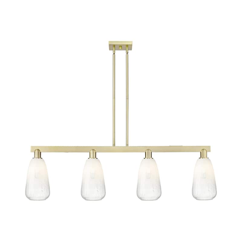 Innovations Lighting 716-4I-8-46 Brookhaven Almond Linear Brookhaven - Antique Brass / Opal