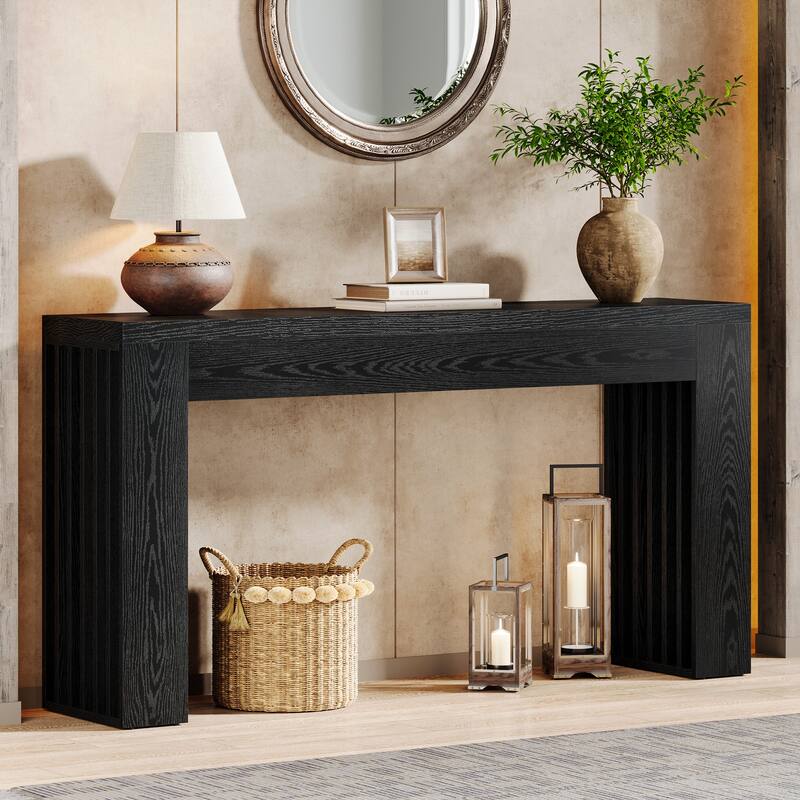 Wooden Console Sofa Table, Behind-the-Couch Accent Entryway Table for Entrance Hallway Living Room
