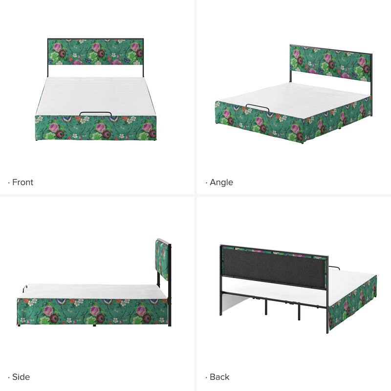 Oliver Modern Washable Slipcover Bed Upholstered Metal by HULALA HOME