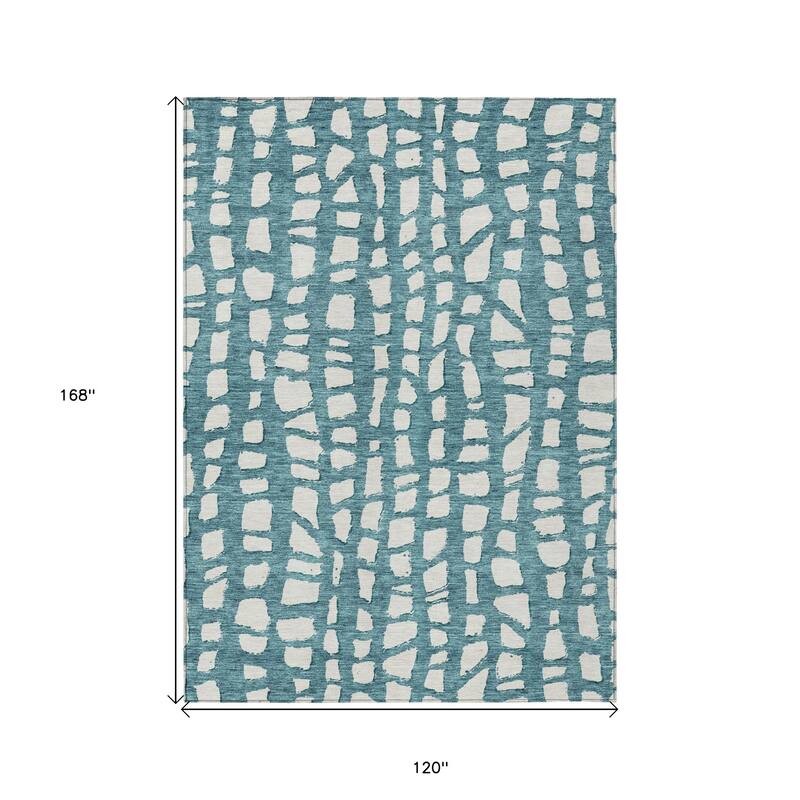 HomeRoots Abstract Transitional Rectangle Outdoor Rug