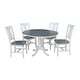 preview thumbnail 16 of 16, 36" Round Extension Dining Table With 4 San Remo Chairs White/Heather Gray