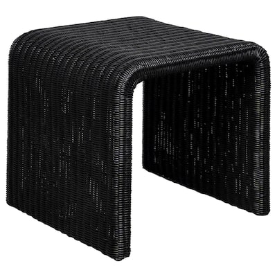22 in. Black Rectangle Metal End Table, Sturdy Build End Side Table for Living Rooms