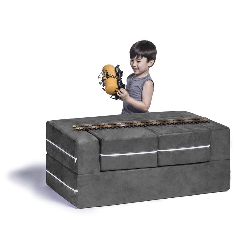 Jaxx Zipline Modular Kids Loveseat with Ottomans