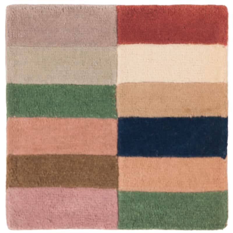 SAFAVIEH Handmade Rodeo Drive Casey Mid-Century Modern Abstract Wool Rug - 1'6" Square - Multi - 1'6" Square